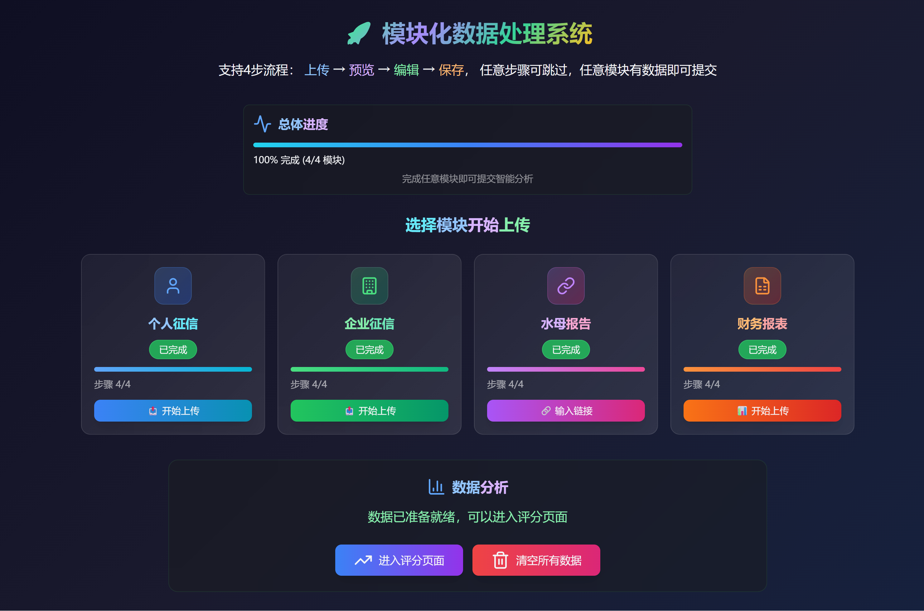 数据上传主页面